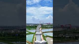 The highspeed railway bridges in Zhongshan section rising from the ground raillink chinarail [upl. by Gainor]