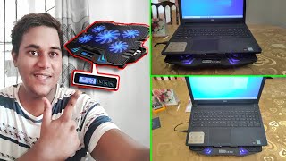 TopMate C5 Gaming Laptop Cooler Cooling Pad 5 Fans and LCD Screen  Unboxing amp Review [upl. by Hamford410]