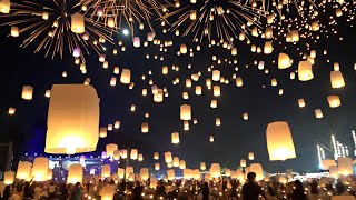 Amazing Chiang Mai Sky Lantern Festival  Thailand Loy Krathong Festival  Thailand Travel 2023 [upl. by Conlon701]