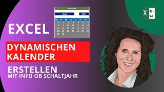 Excel Dynamischen Kalender erstellen mit Info ob Schaltjahr [upl. by Arne]