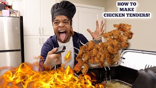 HOW TO MAKE Crispy Chicken Tenders In DEEP FRYER THE BEST HOMEMADE TASTING RECIPE [upl. by Ahar357]