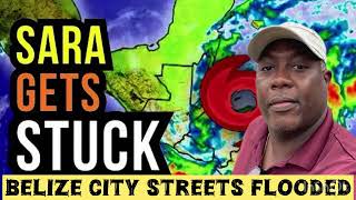 TROPICAL STORM SARA FLOODS BELIZE CITY [upl. by Nosyt]