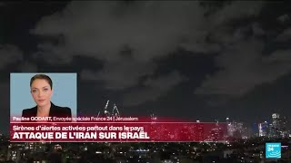 Attaque de lIran contre Israël  quotdes dizaines de missilesquot aperçus au dessus de Jérusalem [upl. by Uzzial]