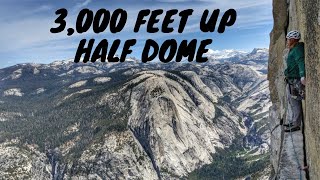 Thank God Ledge  Half Dome 😬🏞 climbing Yosemite [upl. by Yras]