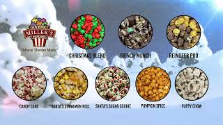 7403Millers Gourmet Popcorn Christmas Flavors [upl. by Ahsinert]