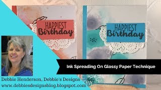 Ink Spreading on Glossy Paper Technique for Cards [upl. by Aisela]