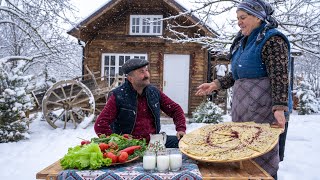 Beef Qutab  Traditional Azerbaijani Dish Outdoor Cooking [upl. by Esyak]