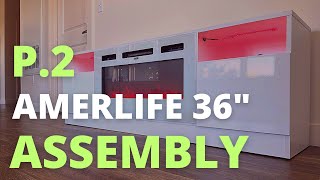 Amerlife TV Stand with 36quot Fireplace Assembly  Bhhatu Media Console  TV Stand w Fireplace Assembly [upl. by Seafowl]