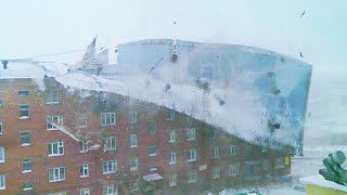 Chukotka is cut off from the world Heavy snow storm in Anadyr Russia Blizzard  Bad Weather [upl. by Atokad387]