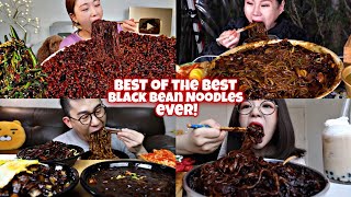 BLACKEST BLACK BEAN NOODLES MUKBANG⚫🤯😱😵 [upl. by Toor]