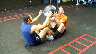 Team CrossFit  Partner med ball sit up [upl. by Oakes]