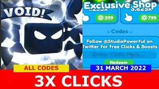 NEW UPDATE X3 CLICKS ALL CODES Rebirth Champions X ROBLOX  March 31 2022 [upl. by Areik]