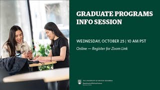 2023 UBC Political Science Graduate Programs Info Session [upl. by Iana425]