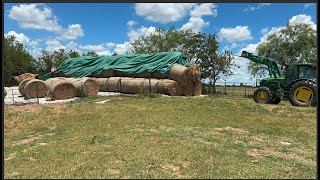 Avoid Mistakes Unloading and Covering Hay [upl. by Nnaassilem]