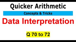 Data Interpretation  Q 70 to 72  Concepts amp Tricks  QuickerArithmetic [upl. by Rosel343]