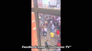 HooligansGroningen clash with Aberdeen fans 24072014 [upl. by Valentina]