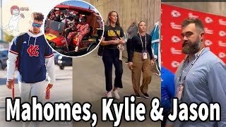 Mahomes Jason amp Kylie Kelce ATTEND Arrowhead for Chiefs vsSaints game [upl. by Raskind]