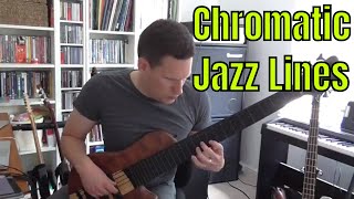 Chromatic Jazz Lines  Bass Practice Diary  5th June 2018  Warwick Thumb SC fretless [upl. by Yaya682]