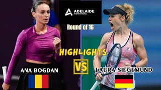 Laura Siegemund vs Ana Bogdan  WTA Adelaide International Round of 16  Highlights [upl. by Ahselat439]