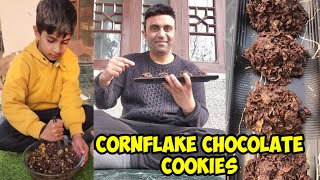 Cornflake Dark Chocolate Cookies Without Baking With Only 4 ingredients [upl. by Haleeuqa]