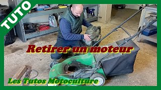 Retirer  extraire un moteur dune tondeuse [upl. by Oribelle]