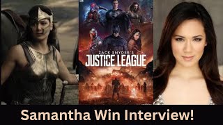 Samantha Win Interview wonderwoman zacksnydersjusticeleague [upl. by Ordnael209]