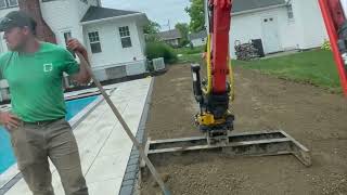 Sweeping digging and grading with engcon tilt rotator on Kubota kx 057 excavator [upl. by Fira880]