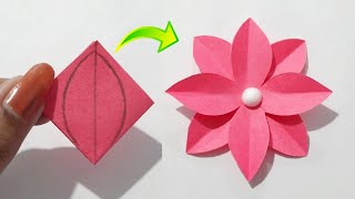 Easy Paper Flower Making Idea  How To Make Paper Flower  Flower Making Craft Ideas [upl. by Ydnor]