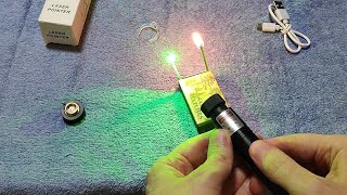 303 Green Laser Pointer 5mW Vs Match Stick [upl. by Ydwor]