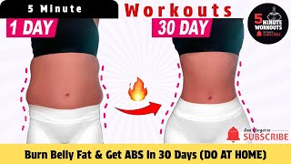 Burn Belly Fat amp Get ABS In 30 Days DO AT HOME By 5 Minute Workouts [upl. by Oiratno893]