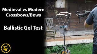 Medieval vs Modern Crossbowsbows Ballistic Gel Tests [upl. by Syck]