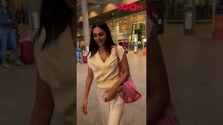 Kiara Advani arrives in a casual outfit at the airport shorts bollywoodnews zoom [upl. by Nnaitsirk]