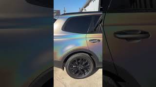 2020 KIA TELLURIDE Satin Flip Psychedelic Wrap  Gloss Black Roof  Chrome Delete  2022 Grill Swap [upl. by Sanfourd]