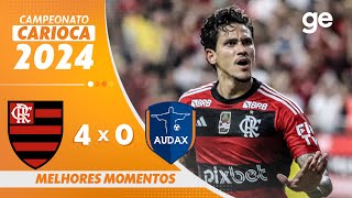 FLAMENGO 4 X 0 AUDAXRJ  MELHORES MOMENTOS  CAMPEONATO CARIOCA 2024  geglobo [upl. by Sidonia]