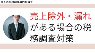 【個人の税務調査】個人事業主が売上除外・脱税・売上げが間違っている・誤魔化している場合の対策 [upl. by Fredra260]