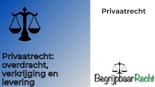 Privaatrecht overdracht verkrijging levering en beschikkingsbevoegdheid [upl. by Crissy187]