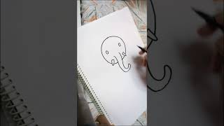 How to draw an Elephant easydrawing simpledrawing shorts shortfeed ytshorts art [upl. by Anelyak884]