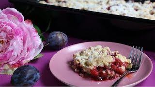 ZwetschgenCrumble – Zwetschgen aus dem Ofen mit Streuseln  Plum crumble [upl. by Amol]