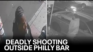 Fight outside Philly bar ends in shooting suspect wanted [upl. by Hemphill]