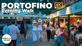 Portofino Italy Evening Walk 2023  4K 60fps with Captions [upl. by Felten985]