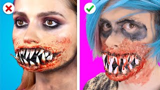 Trying HALLOWEEN IS HERE 8 Spooky Halloween Makeup amp DIY Costume Ideas Party Hacks by Crafty Panda [upl. by Allenrac]