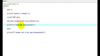 Comment faire un programme année bissextile en langage C [upl. by Einnalem]