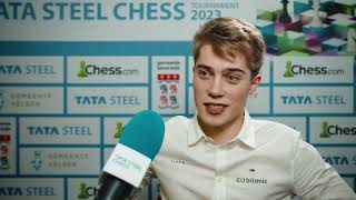 Max Warmerdam PostRound 1 Interview  Tata Steel Chess Tournament 2023 [upl. by Ojadnama]