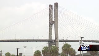 Talmadge Bridge closing for Hurricane Michael [upl. by Annig]