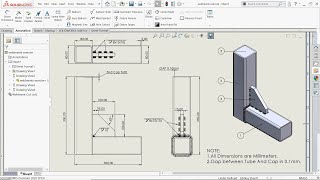 Solidworks Weldments tutorial Exercise 147 Weld Symbol  Weld Bead [upl. by Egief358]