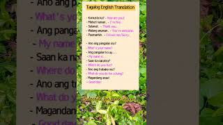 Basic Tagalog English Translation that you need to know educationalvideo english tagalog [upl. by Annasiul]