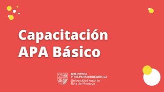 Capacitación de APA Básico [upl. by Sergent105]