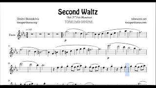 Second Waltz by Shostakovich Sheet Music for Flute [upl. by Merwin861]