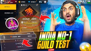 LIVE V BADGE GUILD TEST ASSASSINS ARMY IS LIVE Free Fire india 10000000 Subscribers challenge [upl. by Ottie]