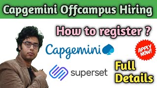 Capgemini Superset Registration Process  Step by Step  Capgemini Offcampus hiring 2020 [upl. by Hgielac13]